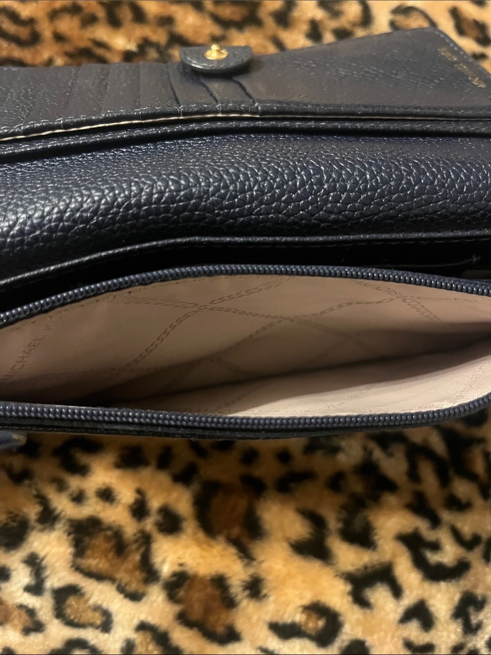 Michael Kors Black Pebbled Leather Crossbody with Gold MK Logo - Picture 7 of 9